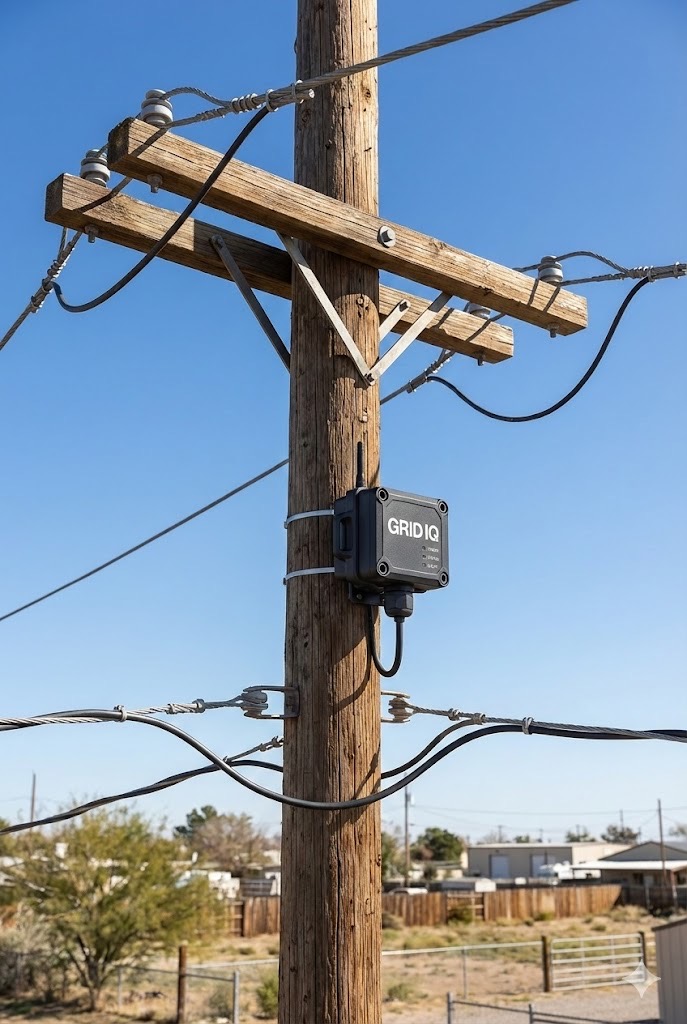 GridIQ Sensor mounted on a utility pole